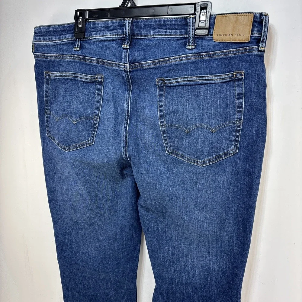 American Eagle‎ Original Boot Jeans Mens 40x32 Dark Blue Denim Pants Whiskered